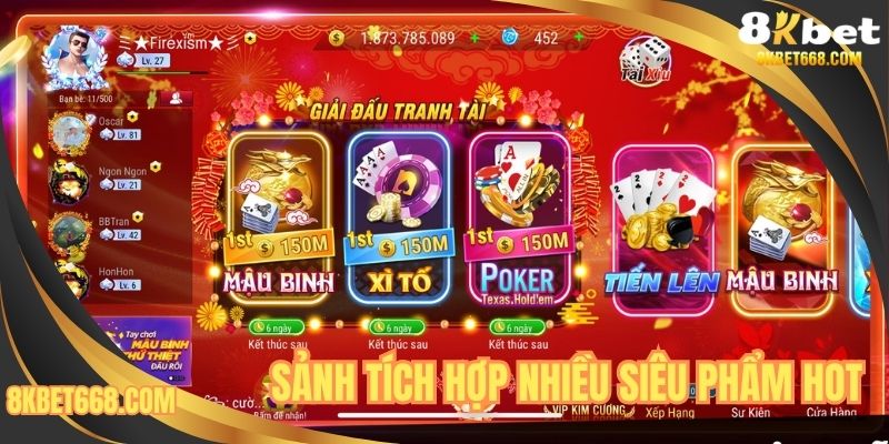 Sảnh tích hợp nhiều siêu phẩm hot 